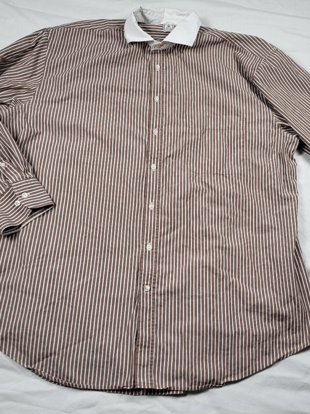 Peter Millar Shirt Men's XL Brown Striped Long Sleeve Button Up Preppy Old Money